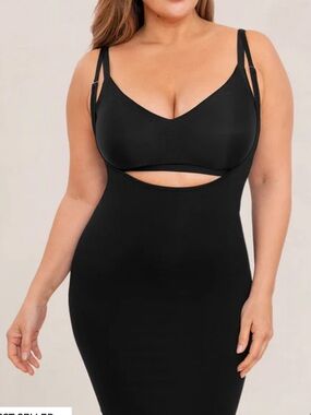 NWT Shapermint Essentials Open Bust Shaper
Slip Dress SZ Large in Black